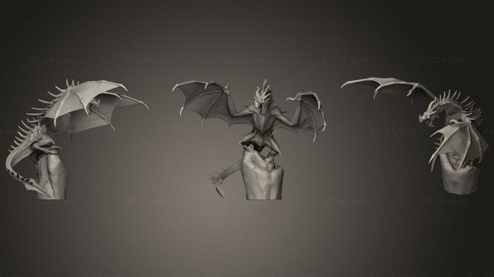 Figurines heroes, monsters and demons (Skyrim Frost Dragon, STKM_1191) 3D models for cnc